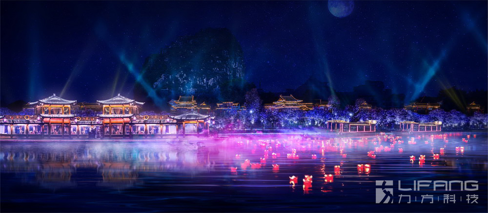 广西桂林漓江夜游